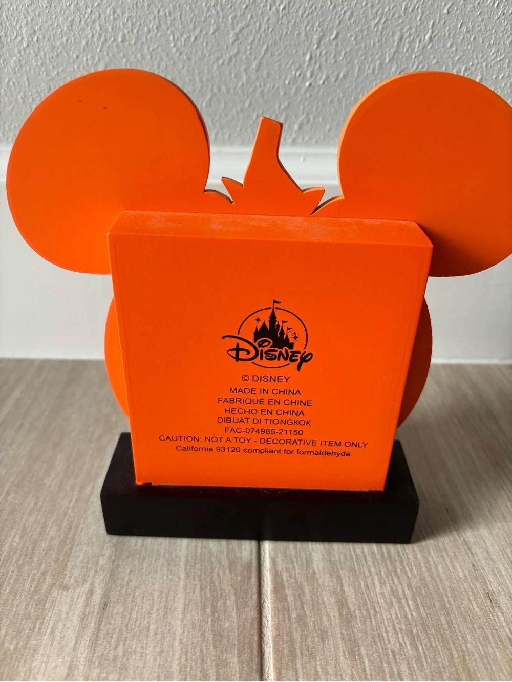 Official Disney Happy Halloween Orange Pumpkin Light Up Mickey Decor